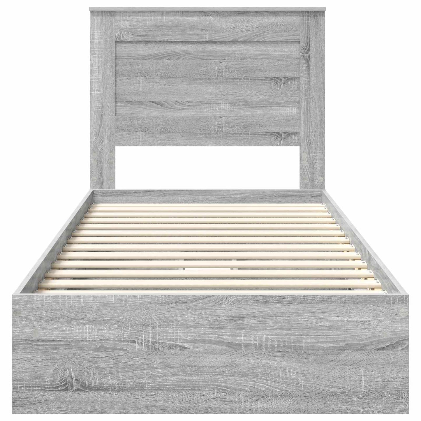 Letto con Contenitore con testiera Grigio Sonoma 75 x 190 cm | homemem39