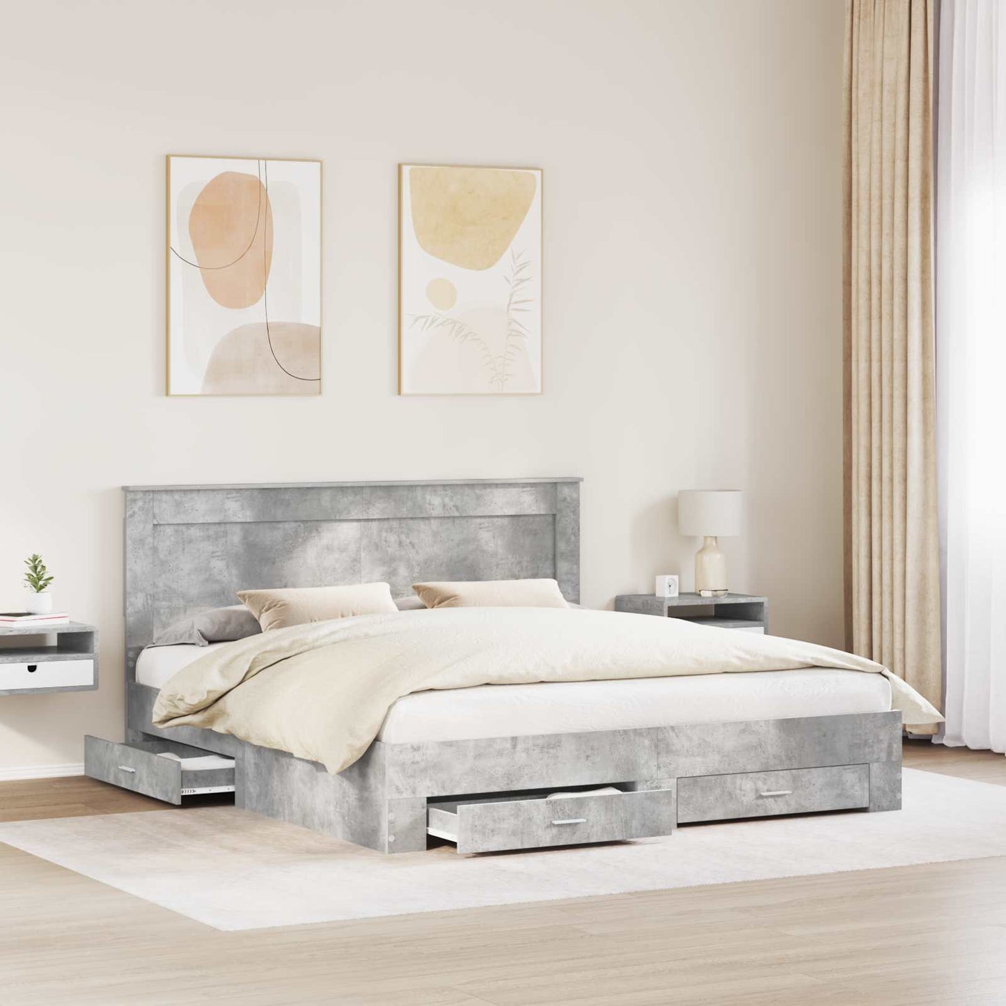 Struttura del letto con cassetto con testiera Legno multistrato | homemem39