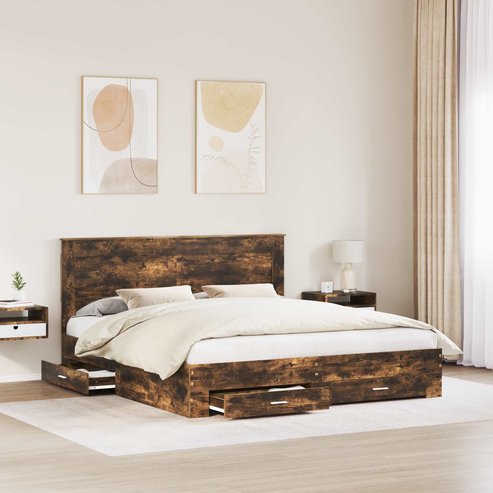 Struttura del letto con cassetto con testiera Legno multistrato | homemem39
