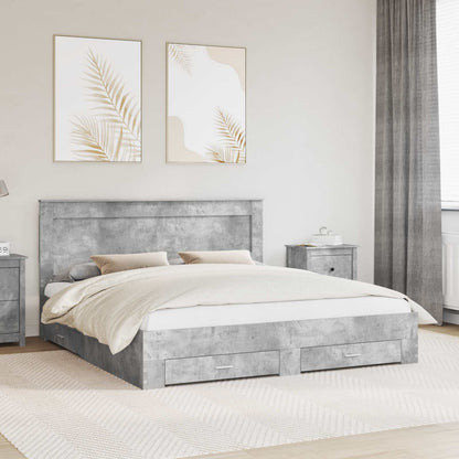 Struttura del letto con testiera Grigio cemento 180 x 200 cm | homemem39