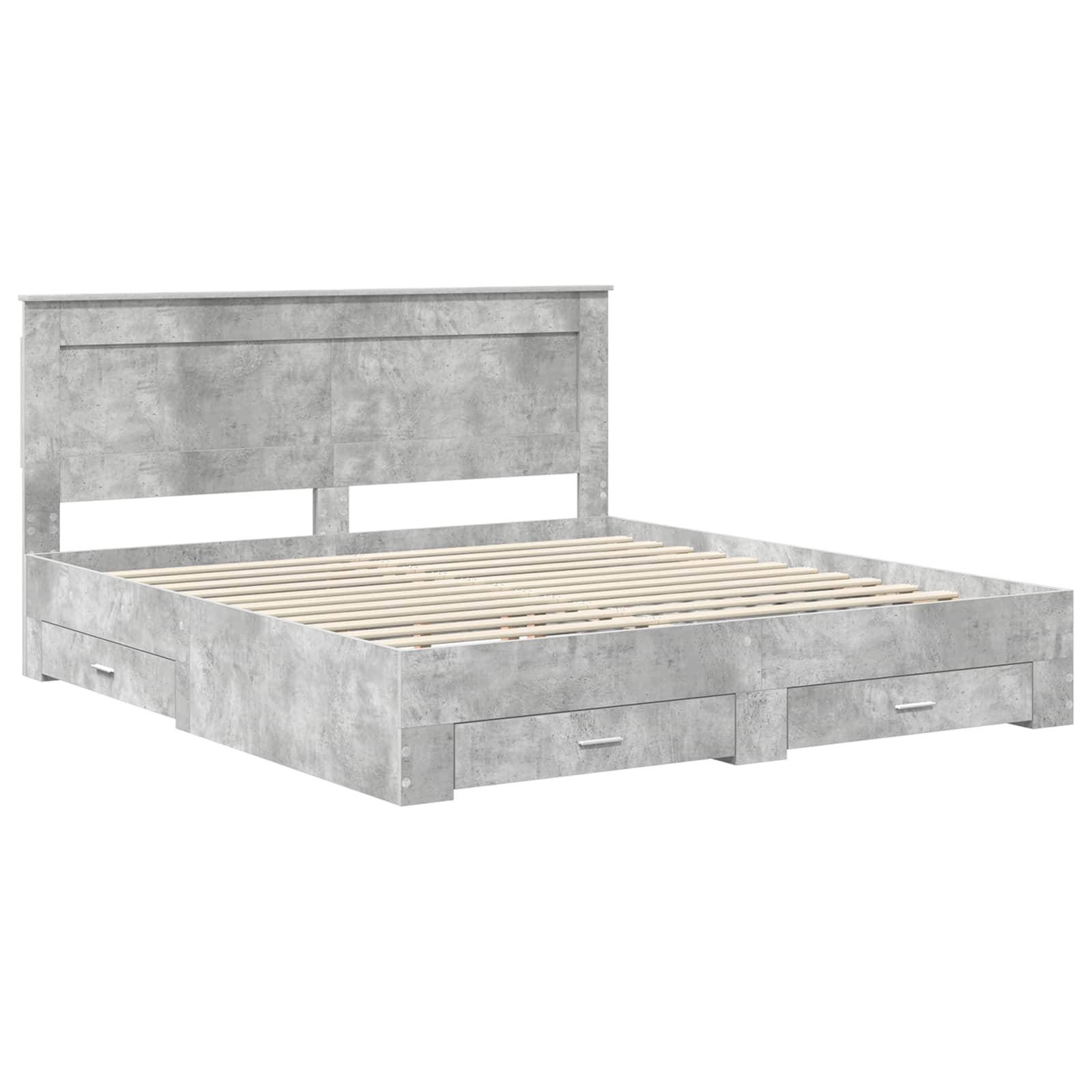 Struttura del letto con testiera Grigio cemento 180 x 200 cm | homemem39