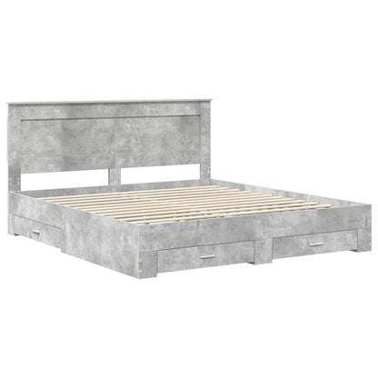 Struttura del letto con testiera Grigio cemento 180 x 200 cm | homemem39