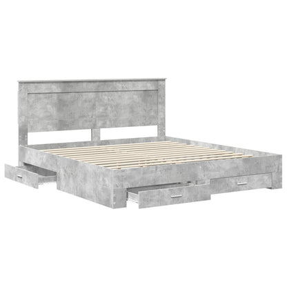 Struttura del letto con testiera Grigio cemento 180 x 200 cm | homemem39