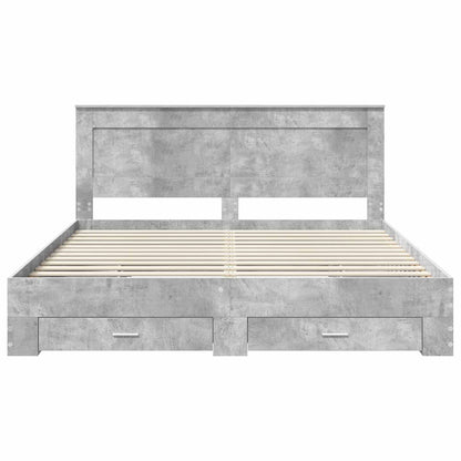 Struttura del letto con testiera Grigio cemento 180 x 200 cm | homemem39