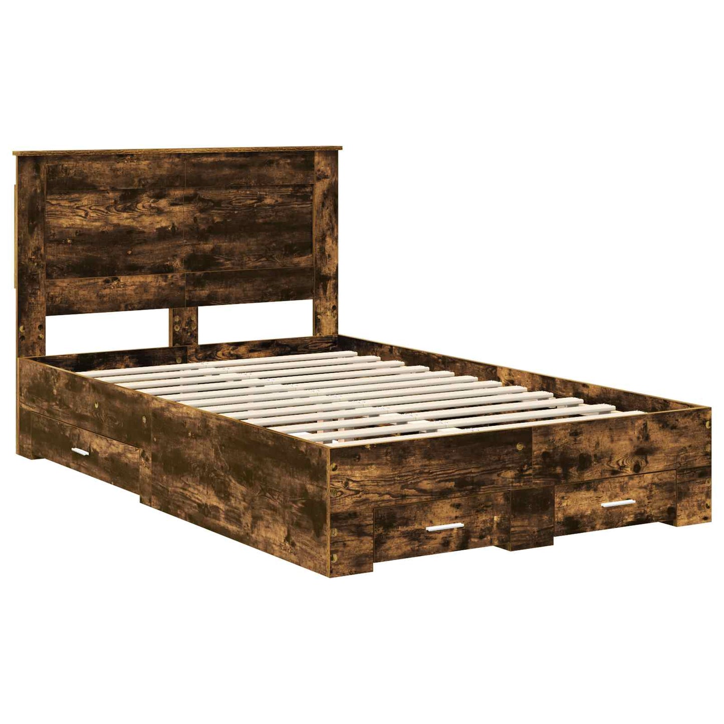Struttura del letto Rovere fumé 135 x 190 cm Legno multistrato | homemem39