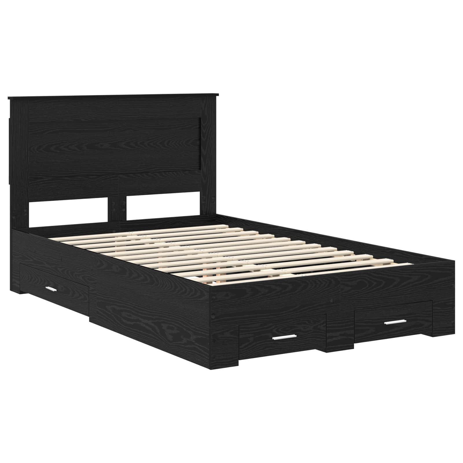 Struttura del letto Rovere Nero 120 x 190 cm Legno multistrato | homemem39