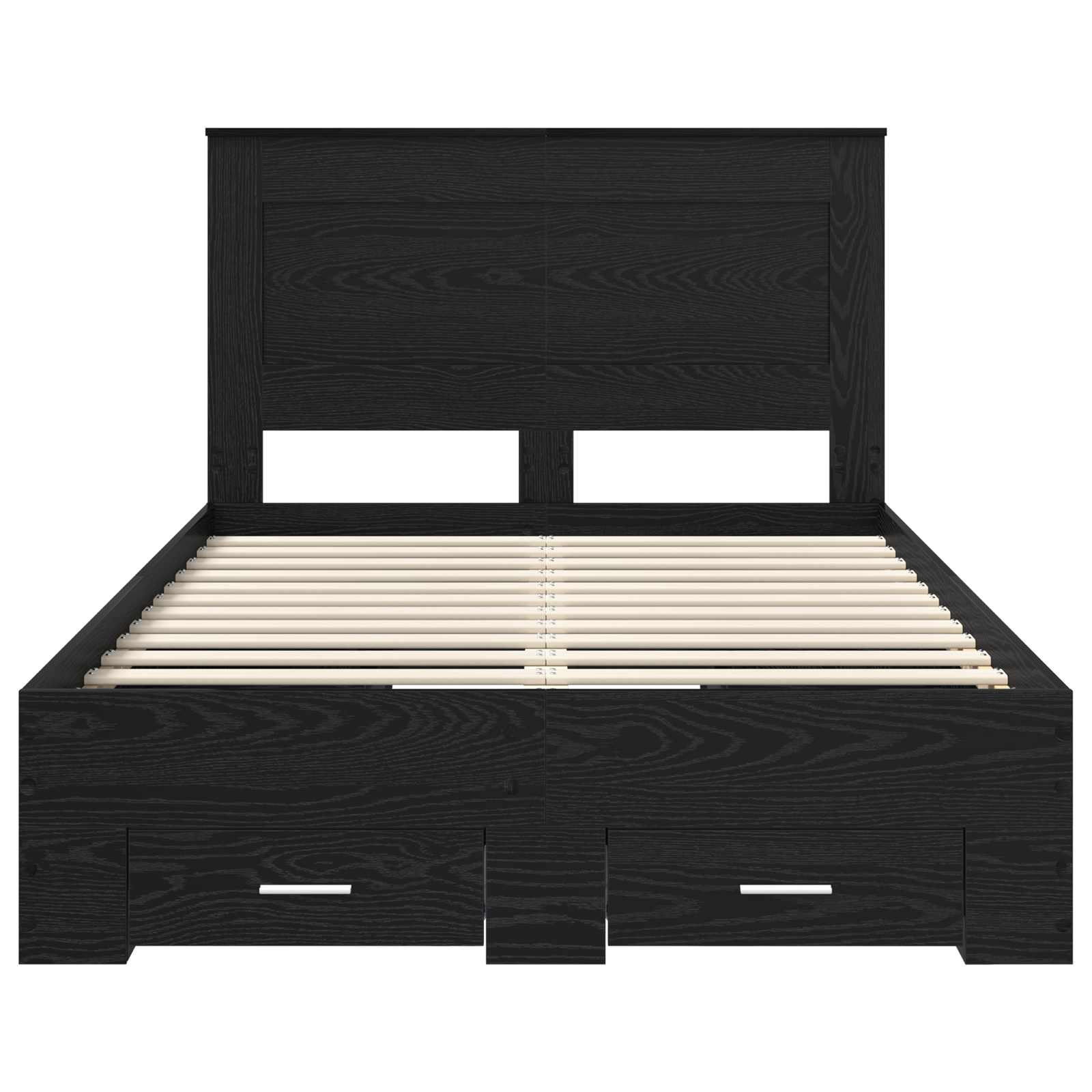 Struttura del letto Rovere Nero 120 x 190 cm Legno multistrato | homemem39
