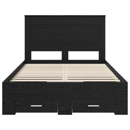 Struttura del letto Rovere Nero 120 x 190 cm Legno multistrato | homemem39