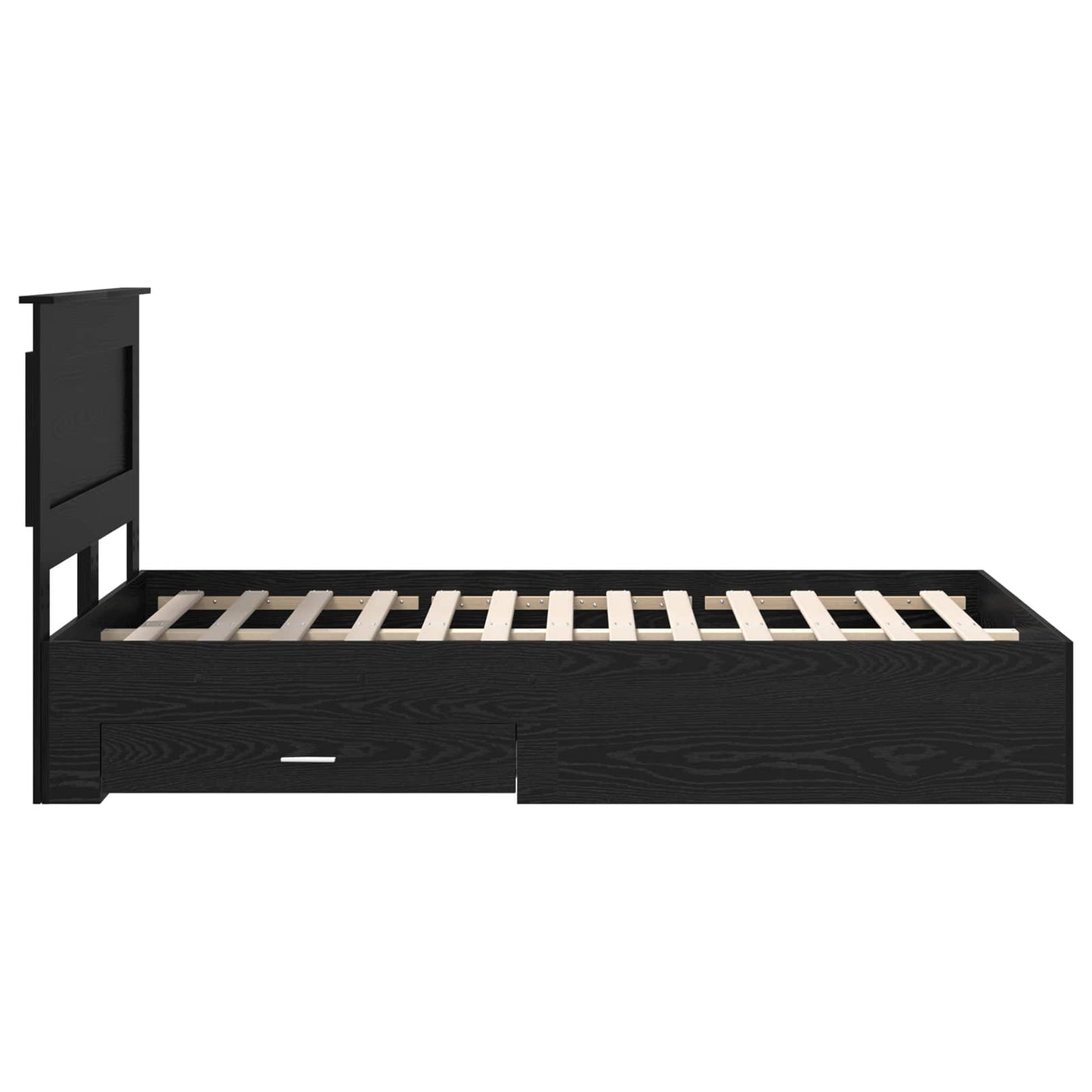 Struttura del letto Rovere Nero 120 x 190 cm Legno multistrato | homemem39