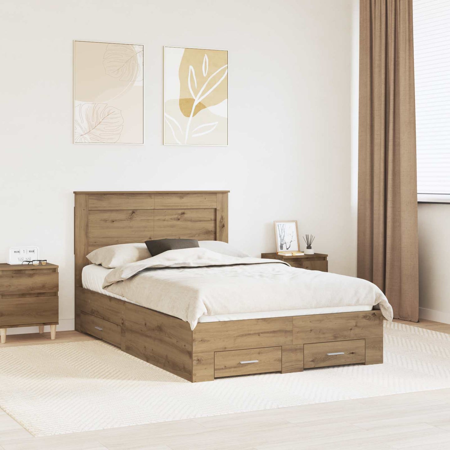 Struttura del letto Rovere artigianale 120 x 190 cm