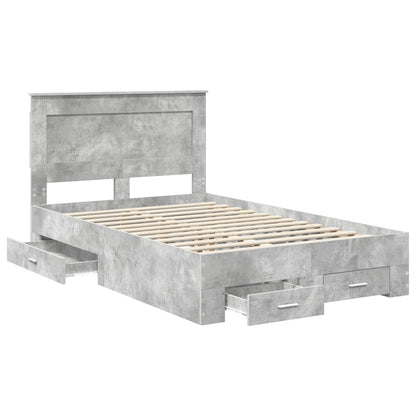 Struttura del letto con testiera Grigio cemento 120 x 200 cm | homemem39