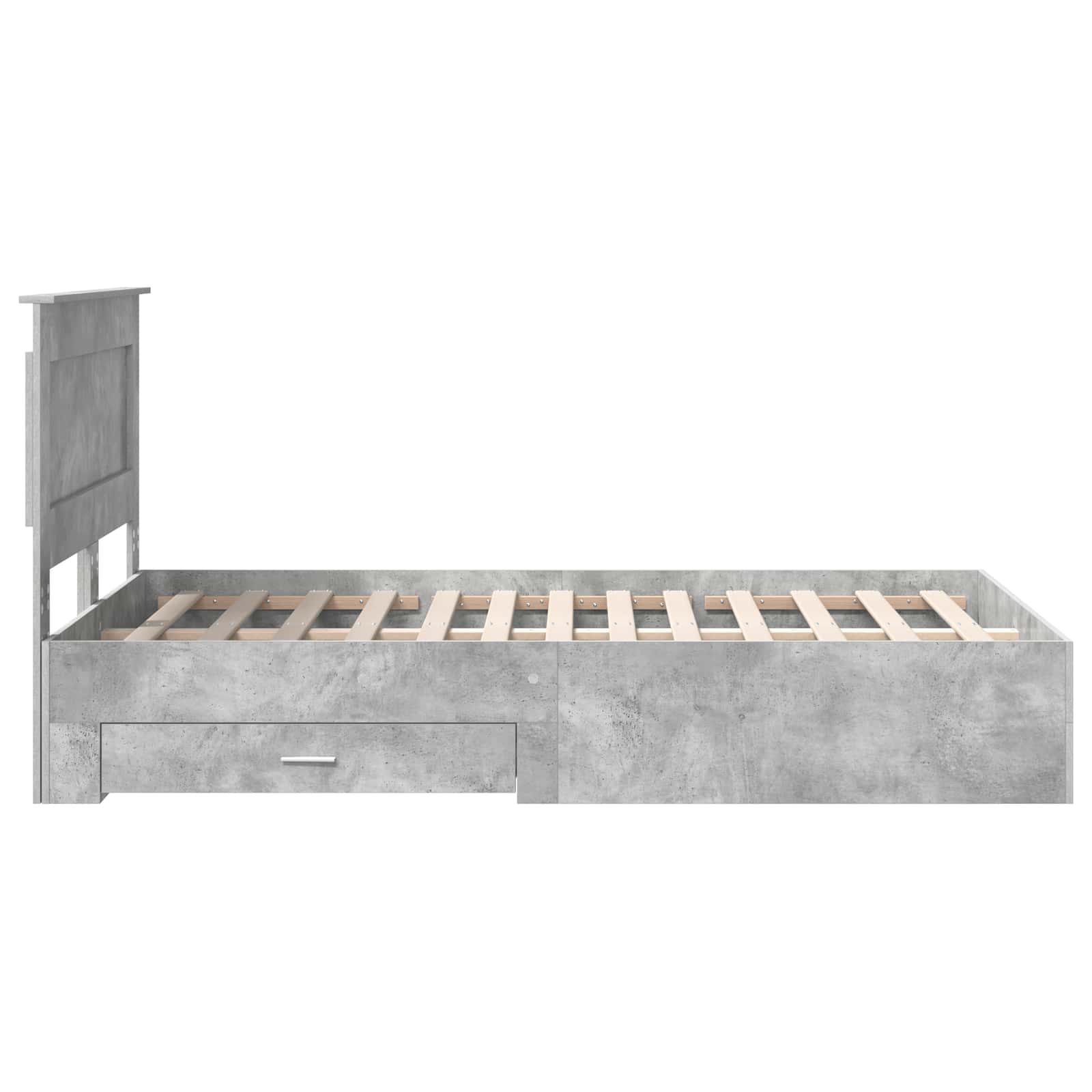 Struttura del letto con testiera Grigio cemento 120 x 200 cm | homemem39