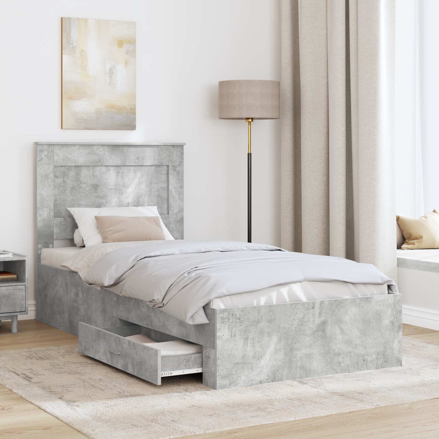 Struttura del letto con cassetto con testiera Legno multistrato | homemem39