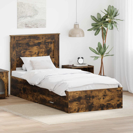 Struttura del letto con cassetto con testiera Legno multistrato | homemem39