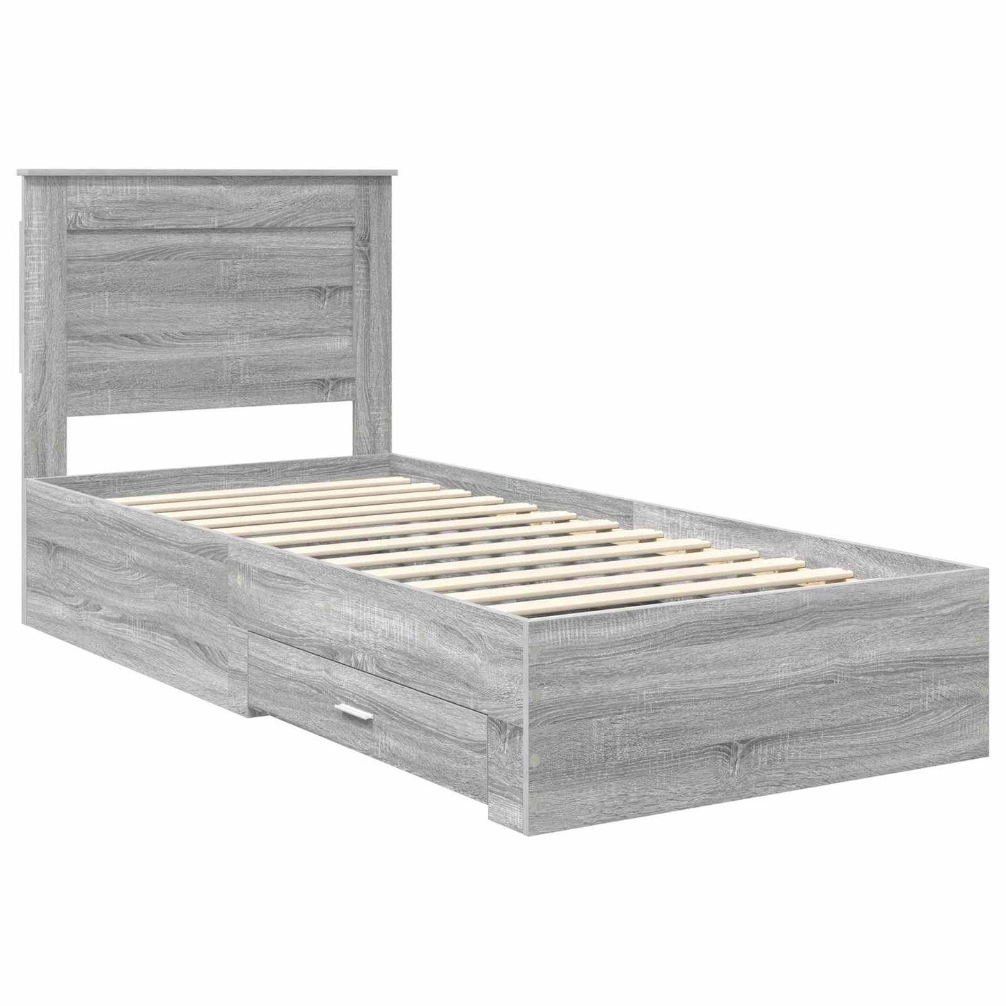 Struttura del letto Grigio Sonoma e Argento 75 x 190 cm | homemem39