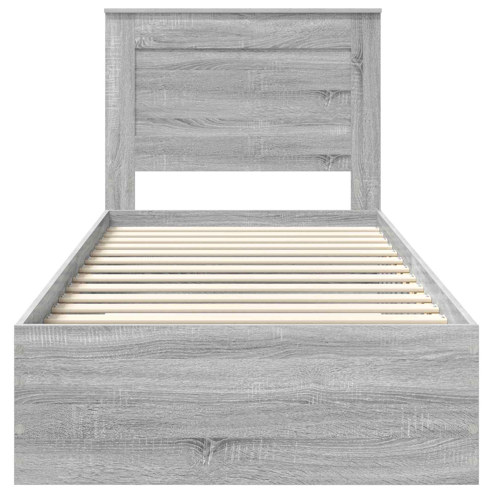 Struttura del letto Grigio Sonoma e Argento 75 x 190 cm | homemem39