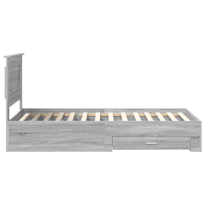 Struttura del letto Grigio Sonoma e Argento 75 x 190 cm | homemem39