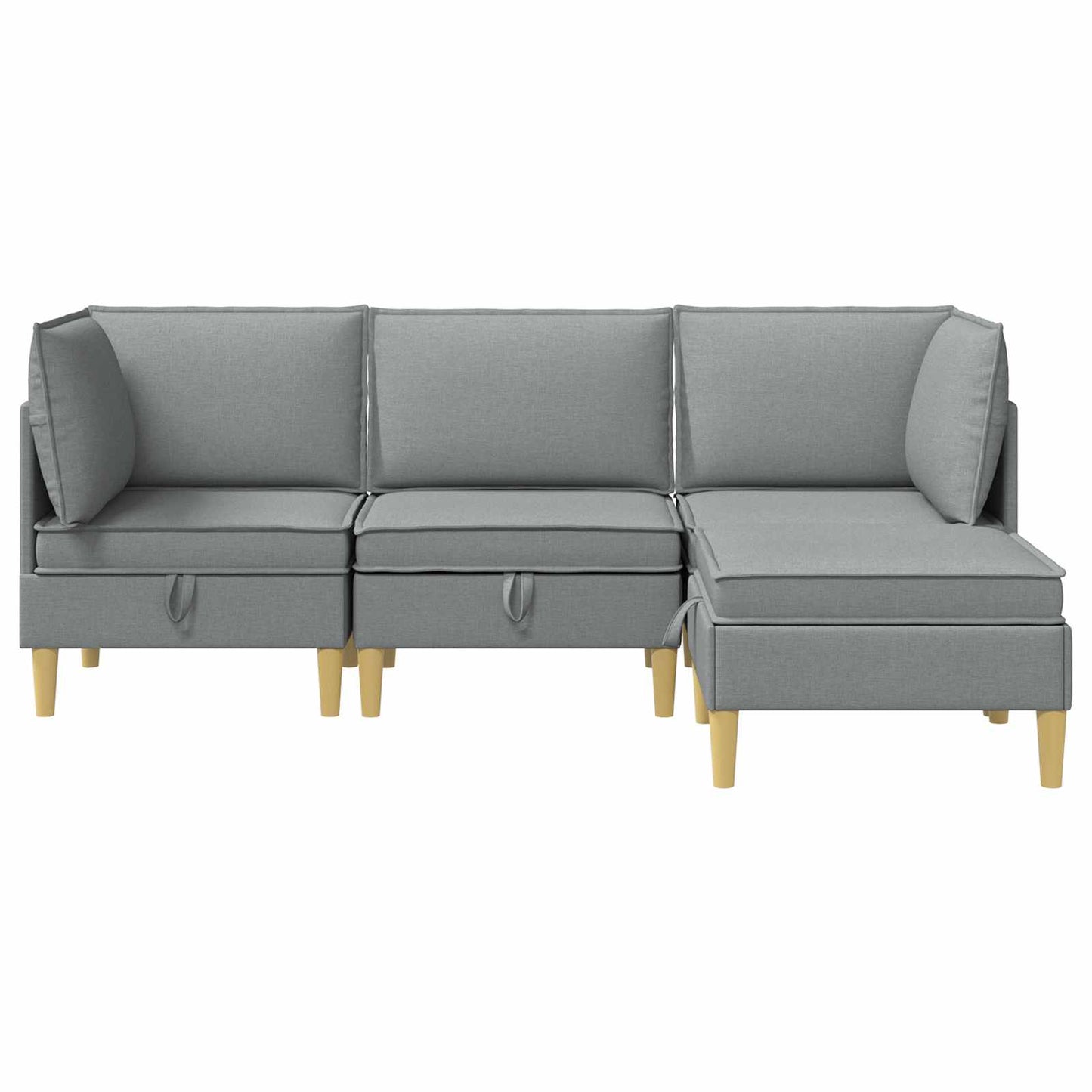 Set di mobili per il soggiorno 4 pcs Grigio Chiaro Tessuto | homemem39