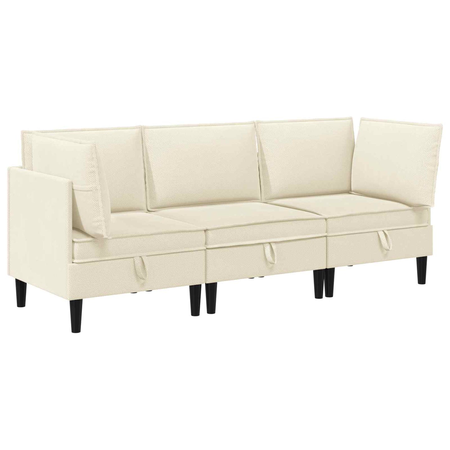 Set di mobili per il soggiorno 3 pcs Crema Tessuto | homemem39