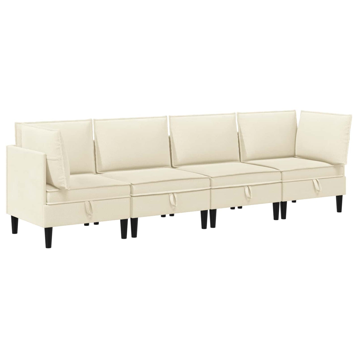 Set di mobili per il soggiorno 4 pcs Crema Tessuto | homemem39