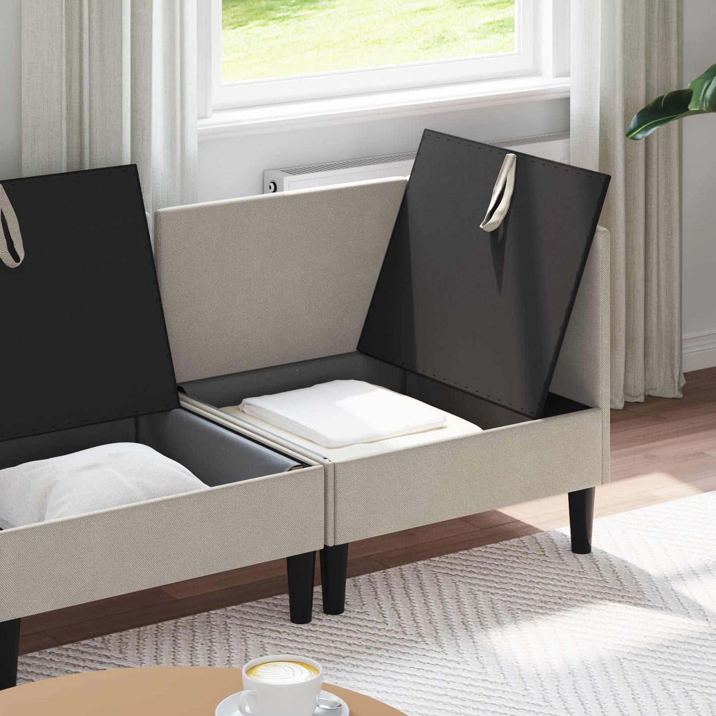 Set di mobili per il soggiorno 3 pcs Avena Tessuto | homemem39