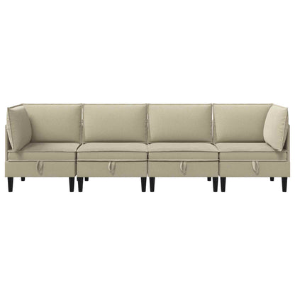 Set di mobili per il soggiorno 4 pcs Sabbia Tessuto | homemem39