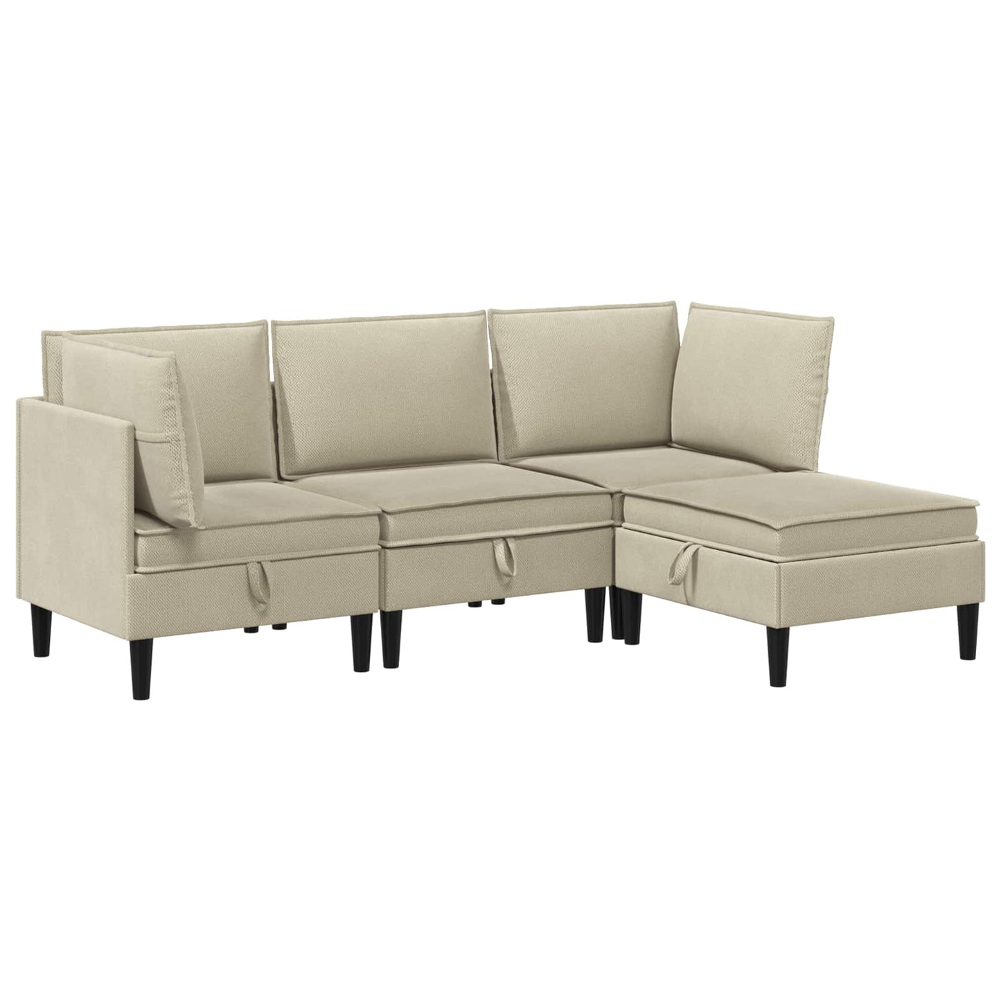 Set di mobili per il soggiorno 4 pcs Sabbia Tessuto | homemem39