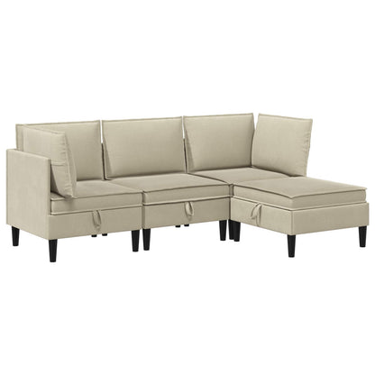 Set di mobili per il soggiorno 4 pcs Sabbia Tessuto | homemem39