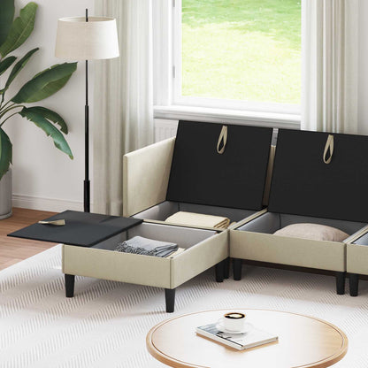 Set di mobili per il soggiorno 5 pcs Sabbia Tessuto | homemem39