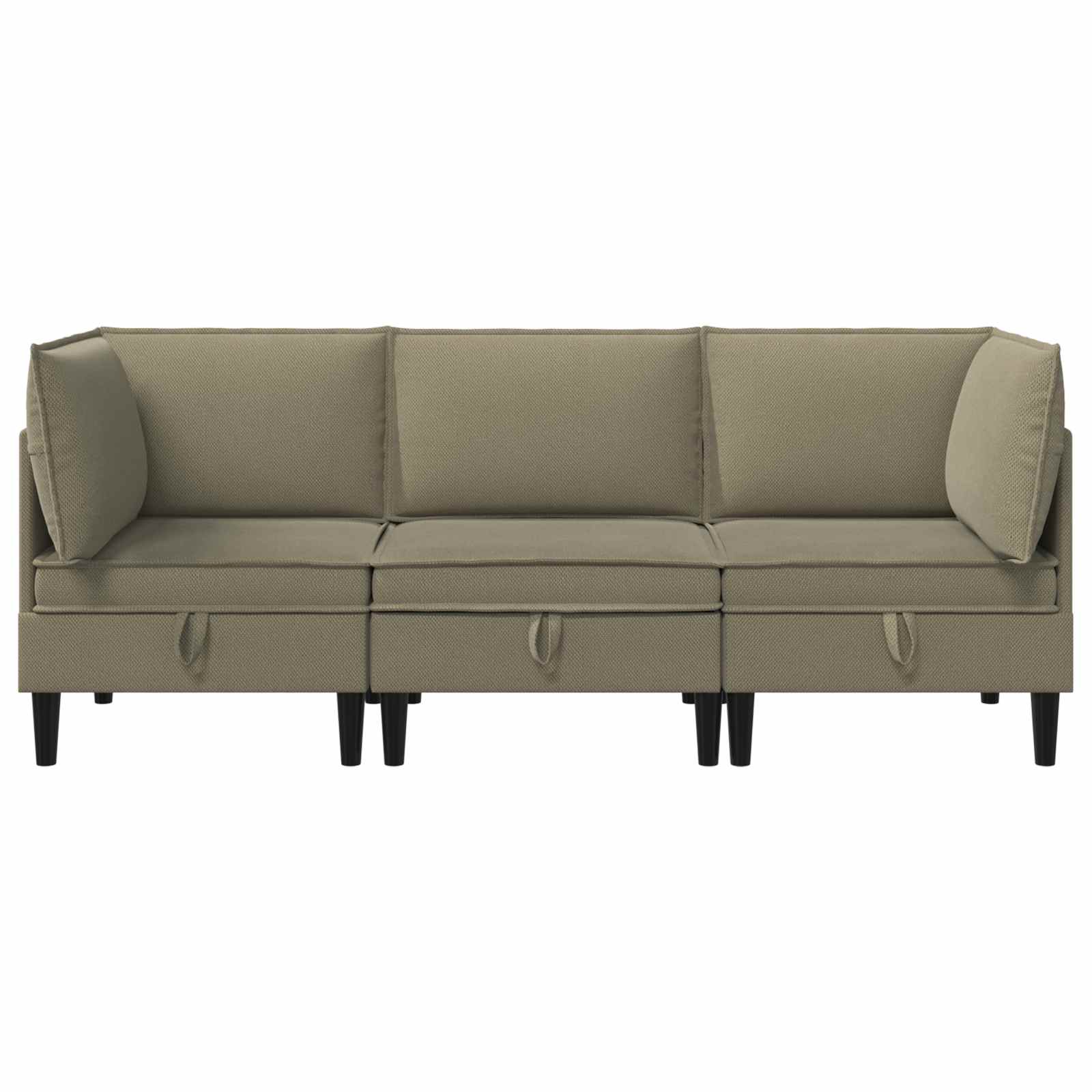Set di mobili per il soggiorno 3 pcs Cachi Tessuto | homemem39