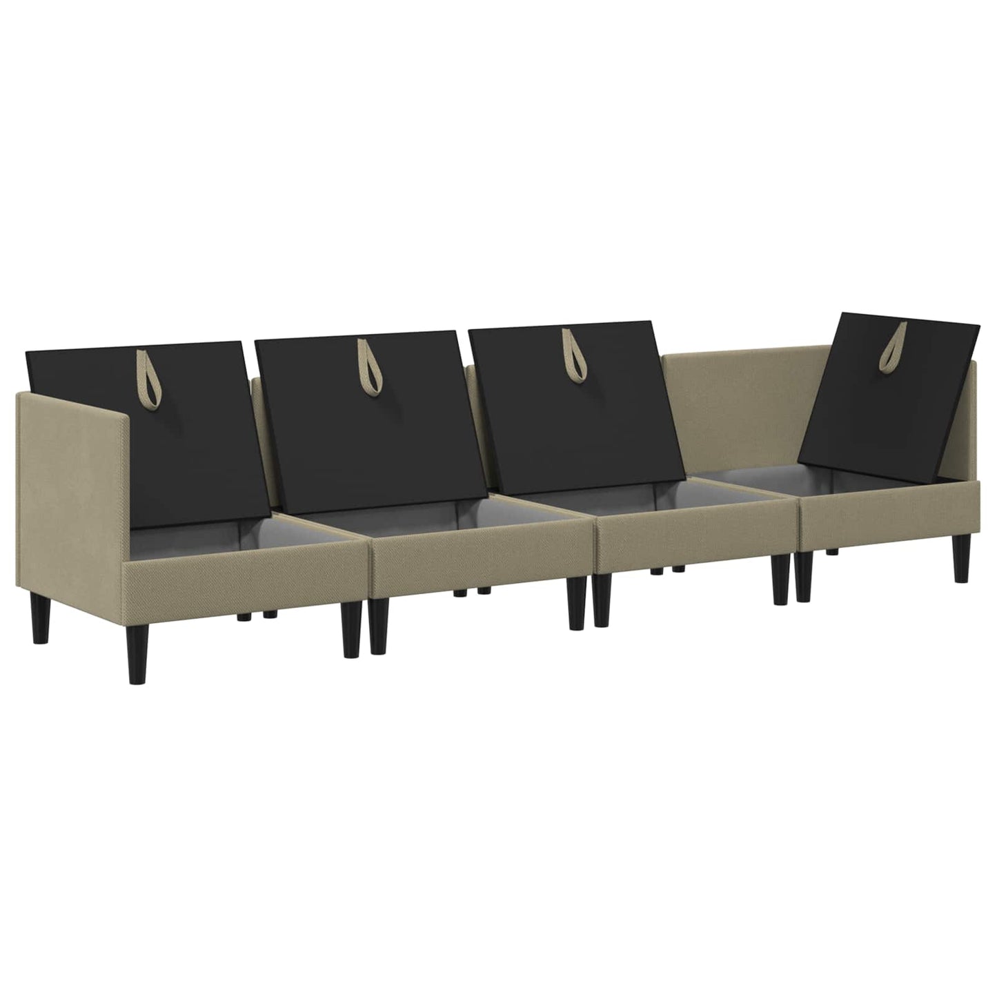 Set di mobili per il soggiorno 4 pcs Cachi Tessuto | homemem39
