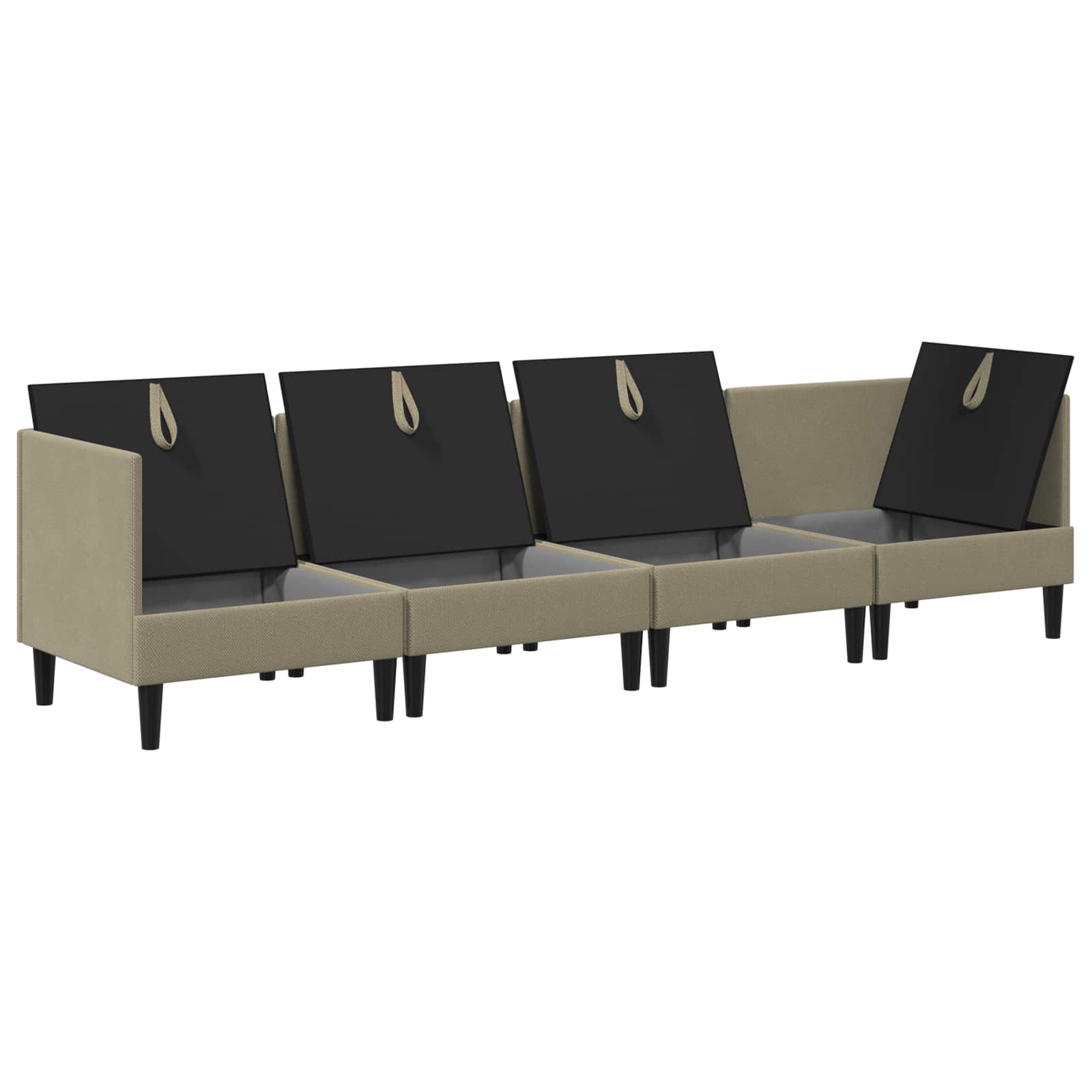 Set di mobili per il soggiorno 4 pcs Cachi Tessuto | homemem39