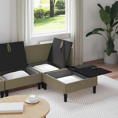 Set di mobili per il soggiorno 4 pcs Cachi Tessuto | homemem39