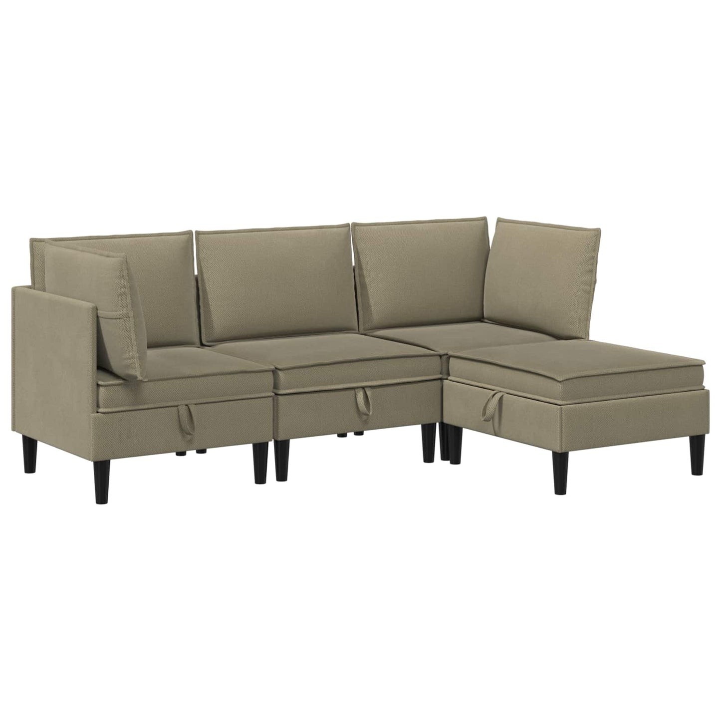 Set di mobili per il soggiorno 4 pcs Cachi Tessuto | homemem39