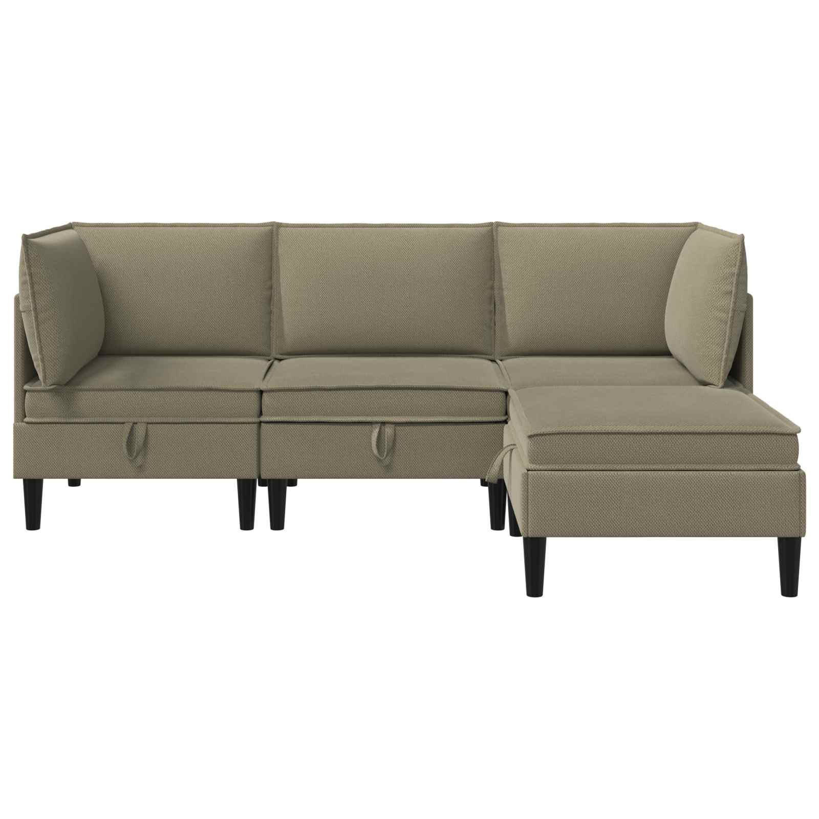 Set di mobili per il soggiorno 4 pcs Cachi Tessuto | homemem39