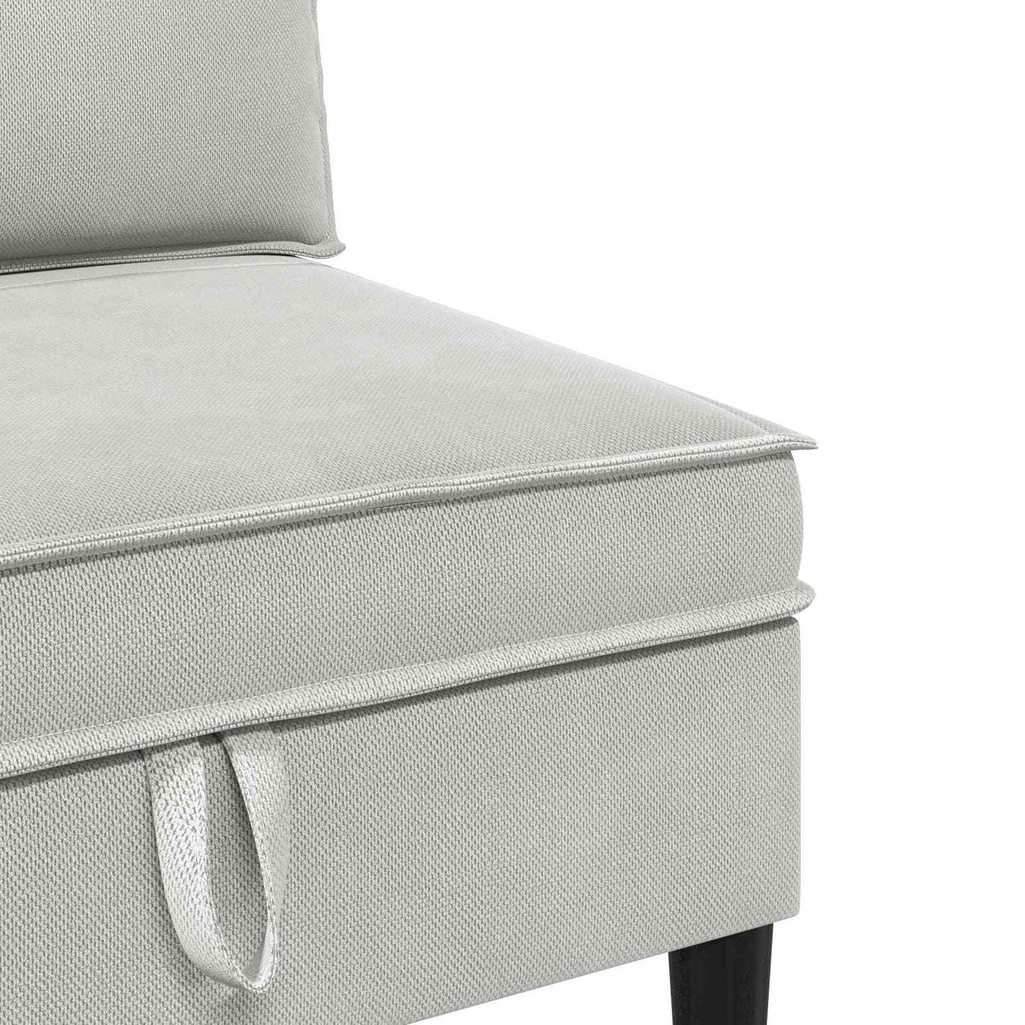 Set di mobili per il soggiorno 4 pcs Grigio chiaro Tessuto | homemem39