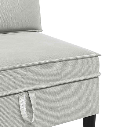 Set di mobili per il soggiorno 4 pcs Grigio chiaro Tessuto | homemem39