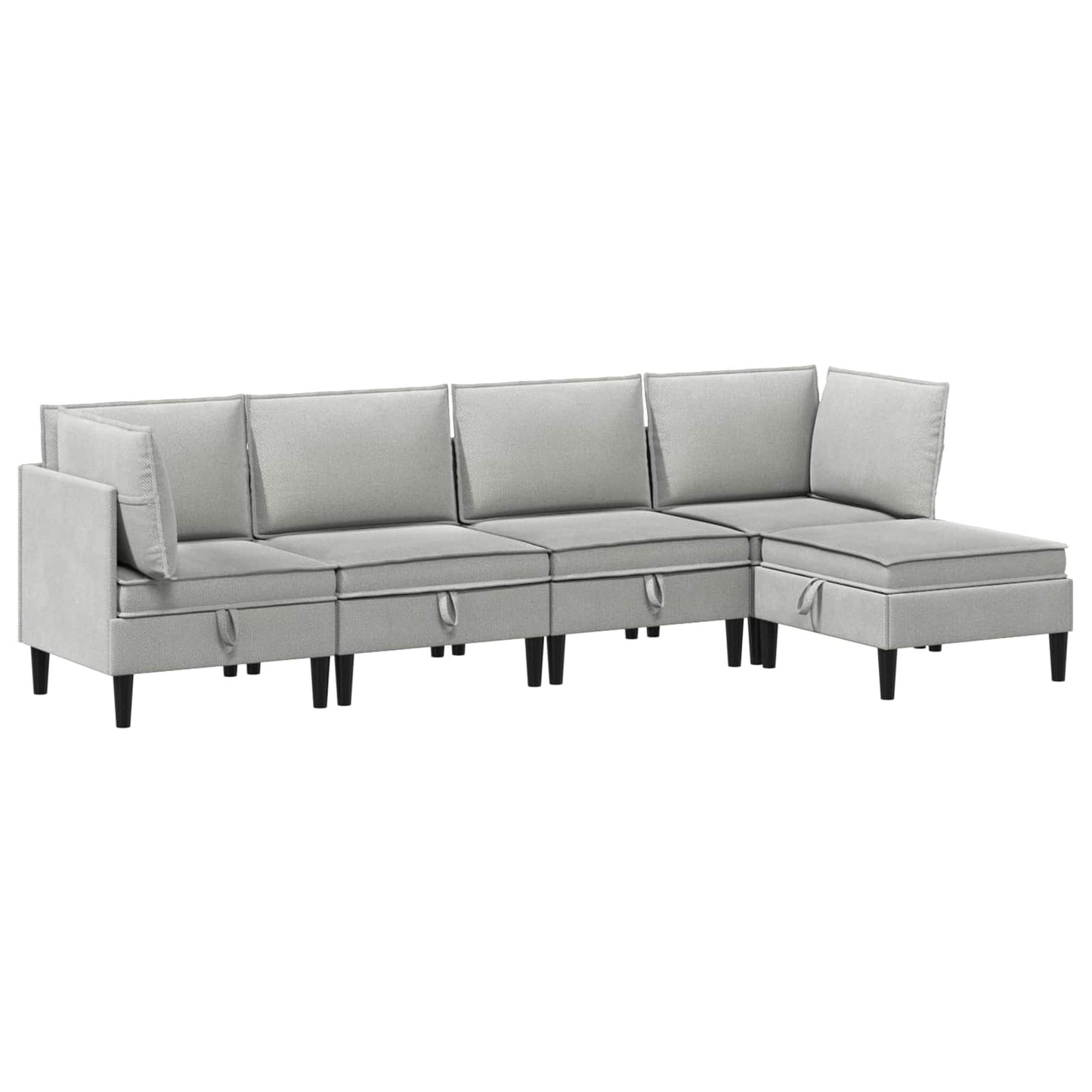 Set di mobili per il soggiorno 5 pcs Grigio chiaro Tessuto | homemem39