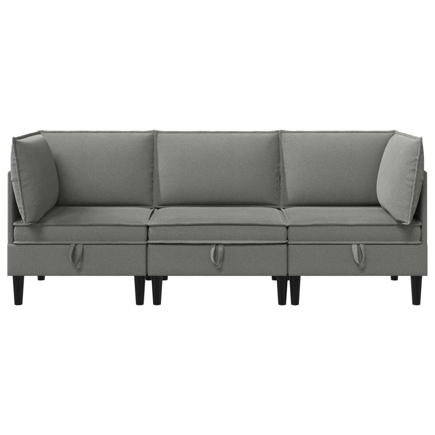 Set di mobili per il soggiorno 3 pcs Grigio scuro Tessuto | homemem39