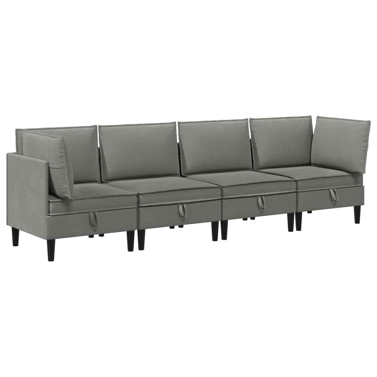 Set di mobili per il soggiorno 4 pcs Grigio scuro Tessuto | homemem39