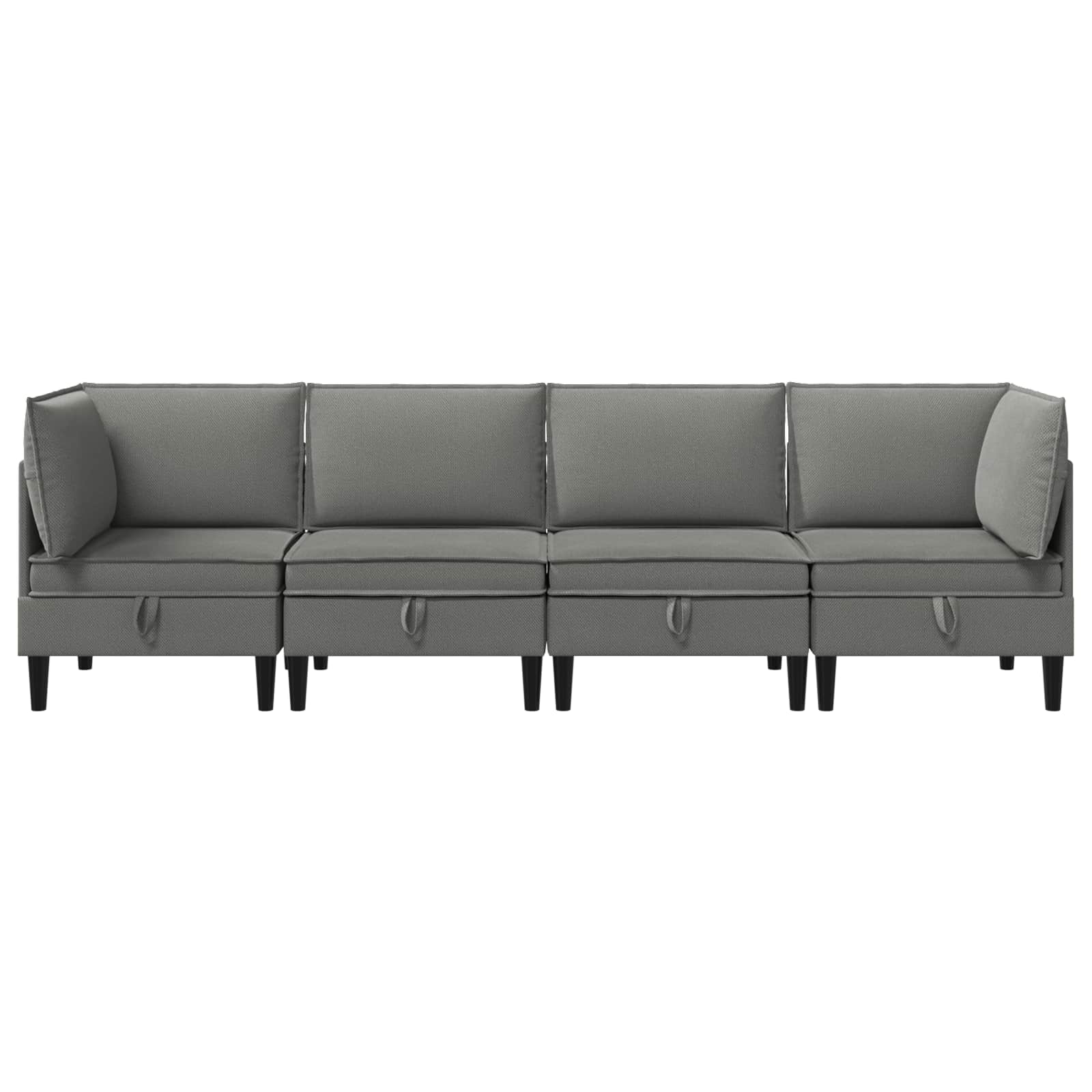 Set di mobili per il soggiorno 4 pcs Grigio scuro Tessuto | homemem39