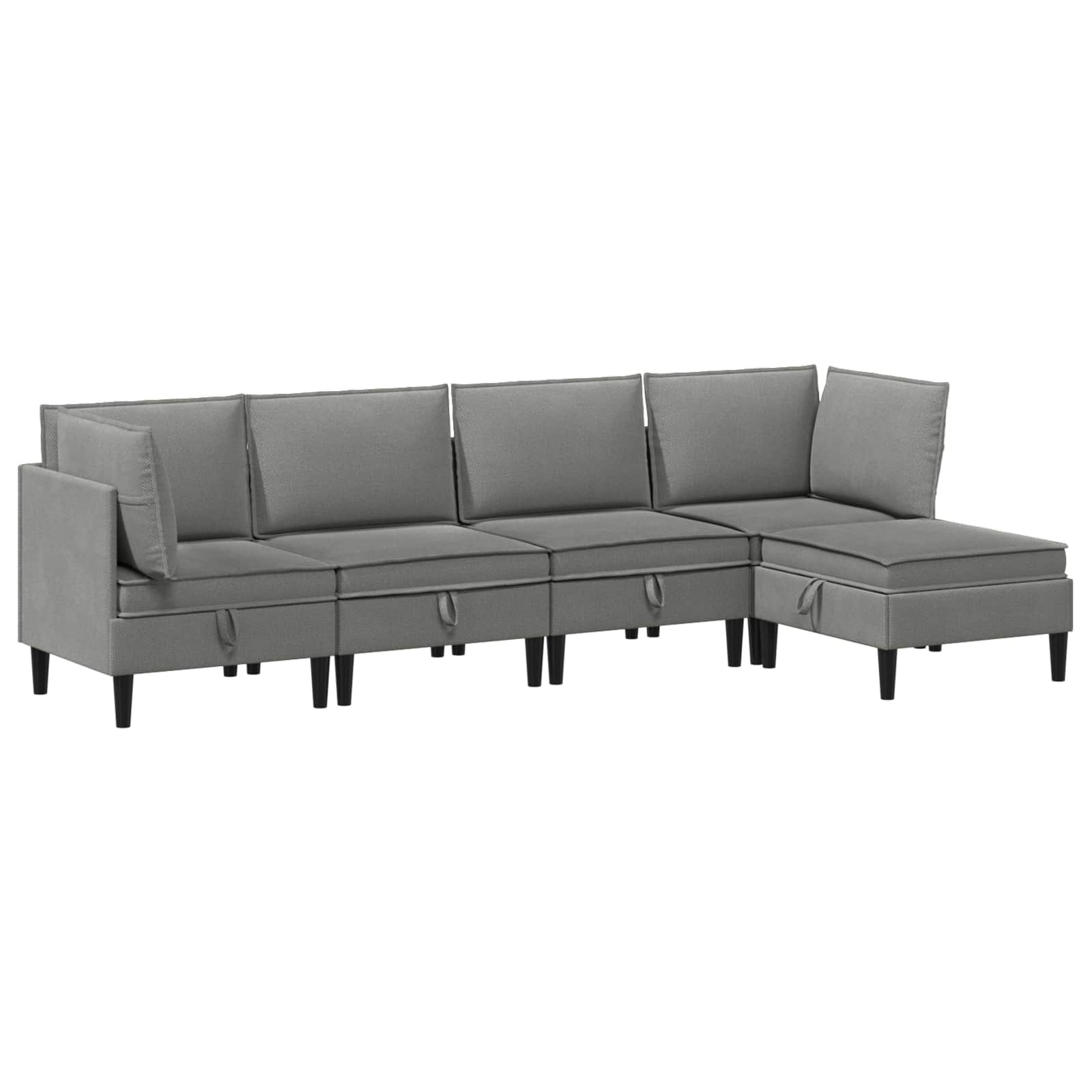 Set di mobili per il soggiorno 5 pcs Grigio scuro Tessuto | homemem39