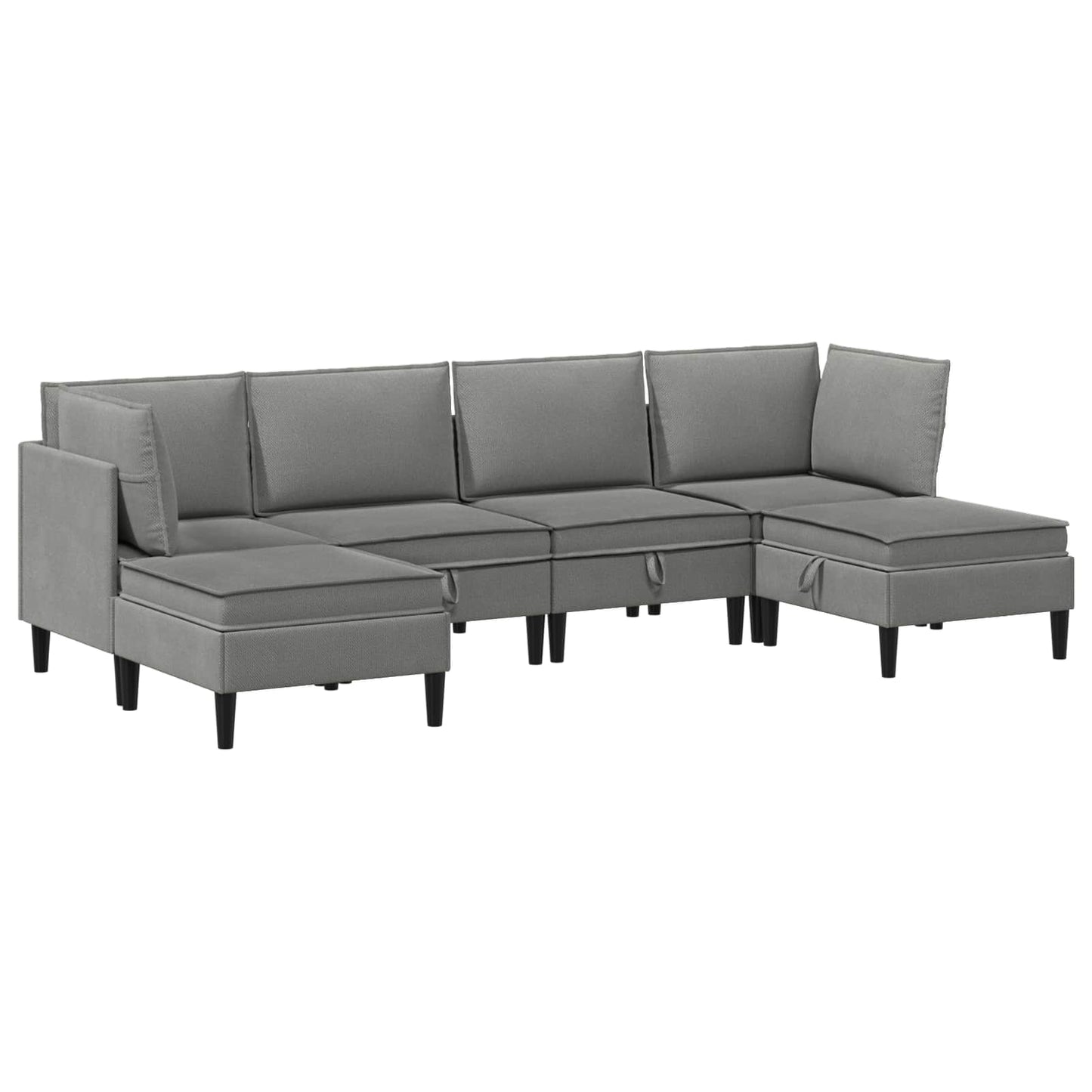 Set di mobili per il soggiorno 6 pcs Grigio scuro Tessuto | homemem39