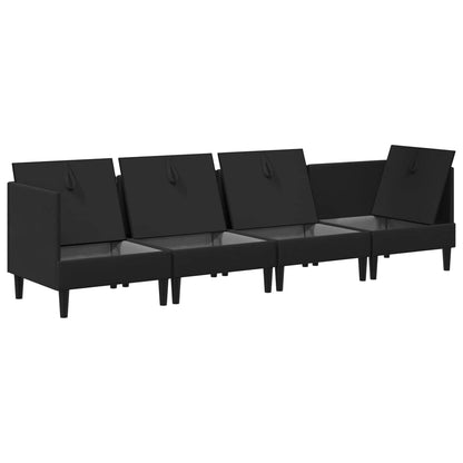 Set di mobili per il soggiorno 4 pcs Nero Tessuto | homemem39