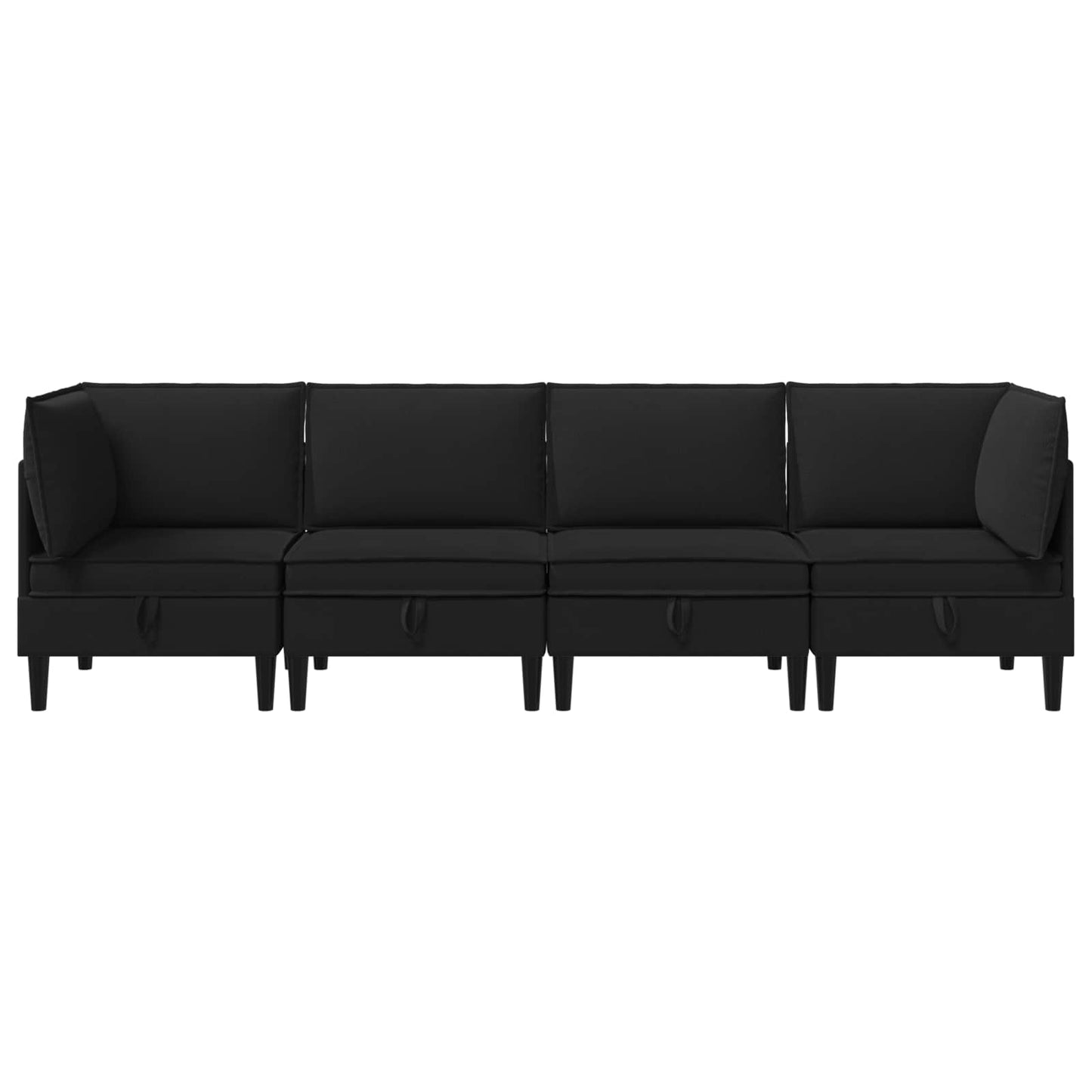 Set di mobili per il soggiorno 4 pcs Nero Tessuto | homemem39
