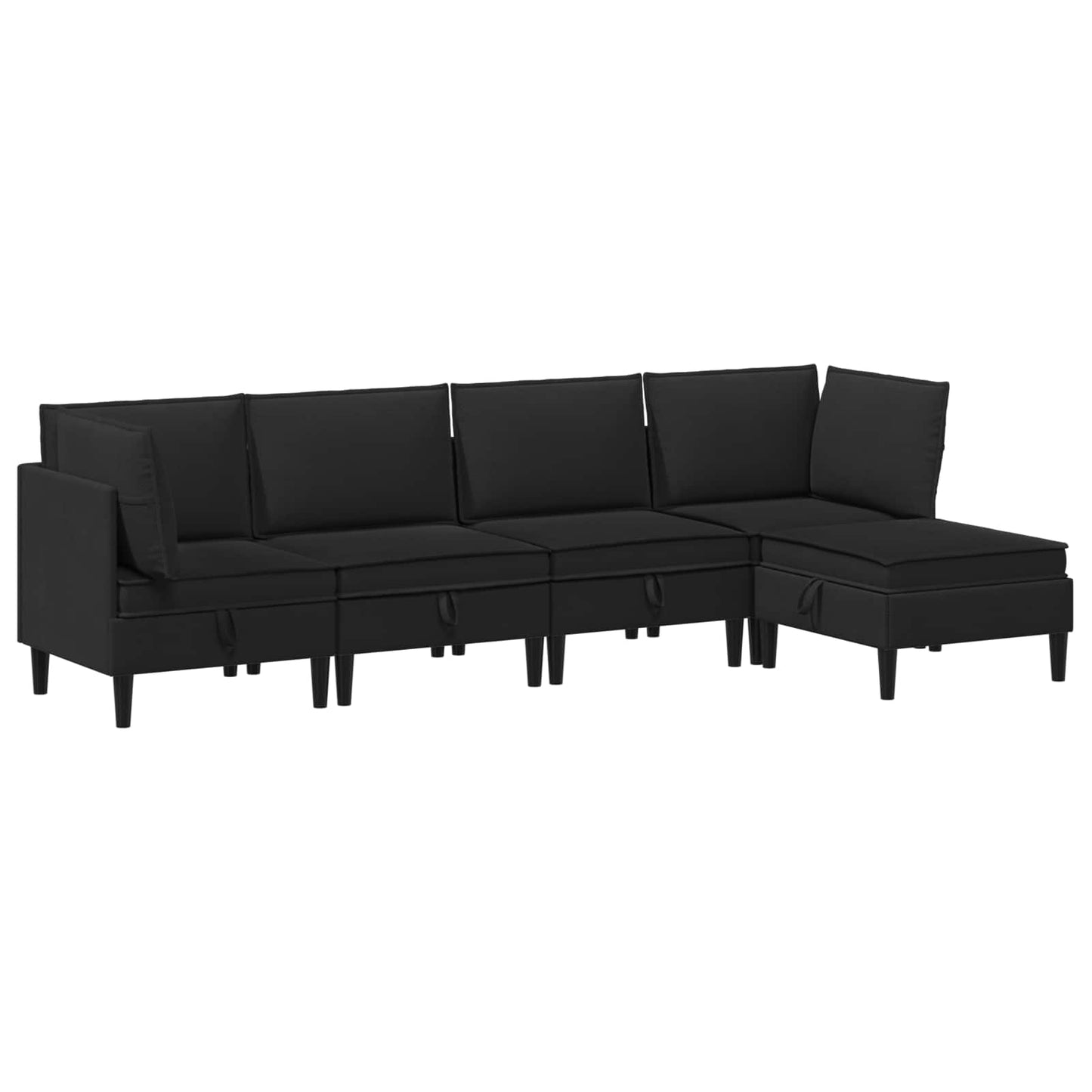 Set di mobili per il soggiorno 5 pcs Nero Tessuto | homemem39