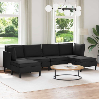 Set di mobili per il soggiorno 6 pcs Nero Tessuto | homemem39