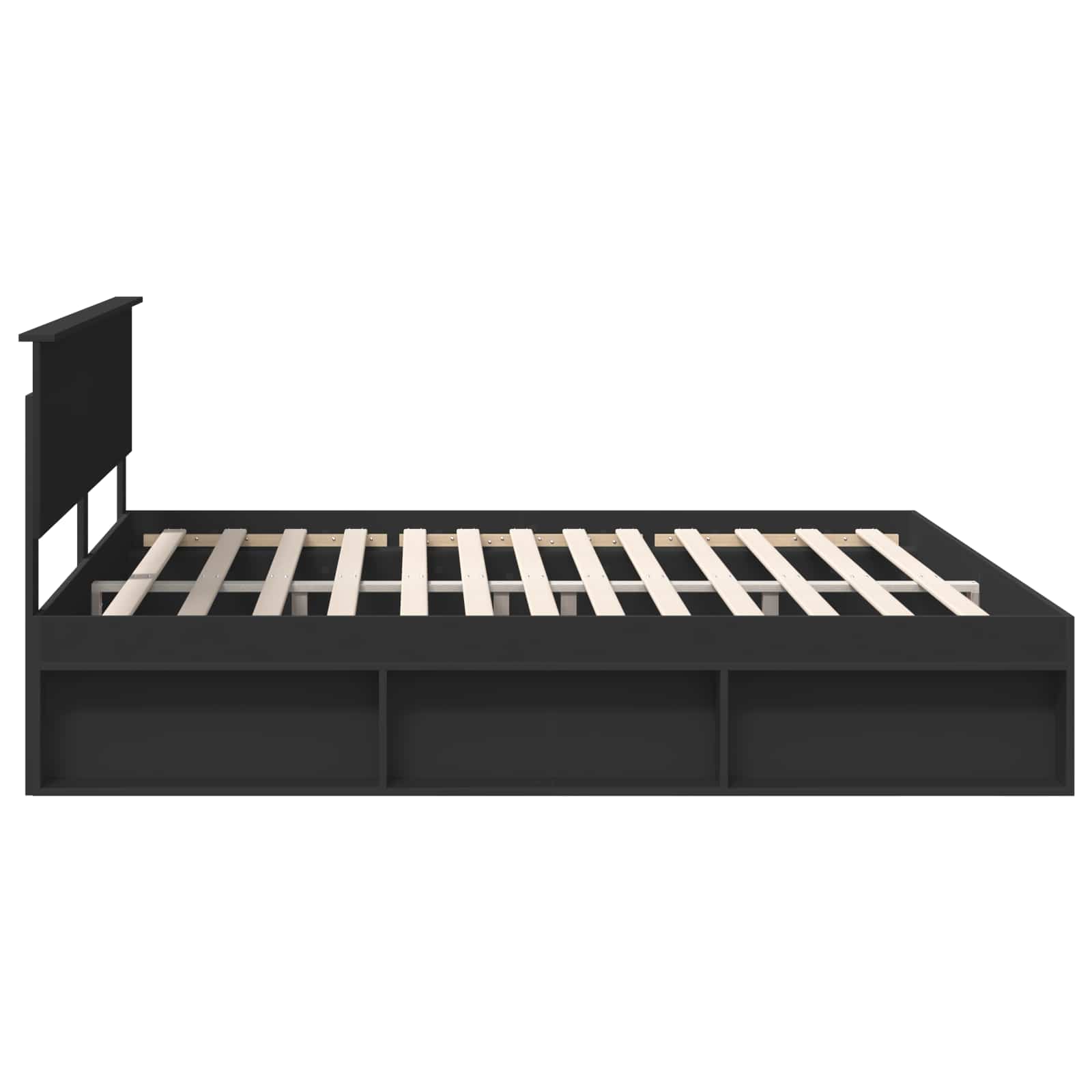 Struttura del letto Nero 200 x 200 cm Pino massello | homemem39