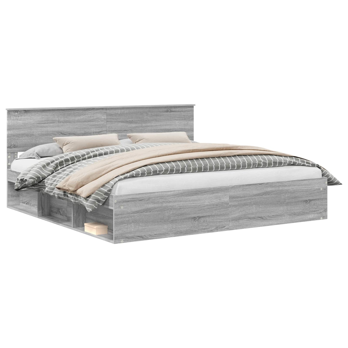 Struttura del letto Grigio Sonoma 200 x 200 cm Pino massello | homemem39
