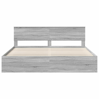 Struttura del letto Grigio Sonoma 200 x 200 cm Pino massello | homemem39
